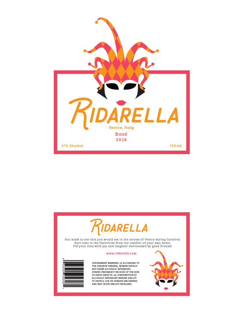 Rose wine label design